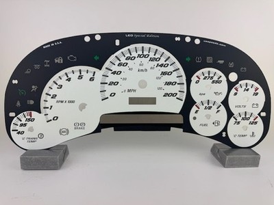 US Speedo White Silverado/Sierra KMH Gauge Face for Clusters 03-05 2500 Gas