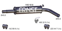 MittelschalldäMpfer Ernst 115100 FüR Polo VW 6L1 Fabia Seat Ibiza Skoda 4 16V 2