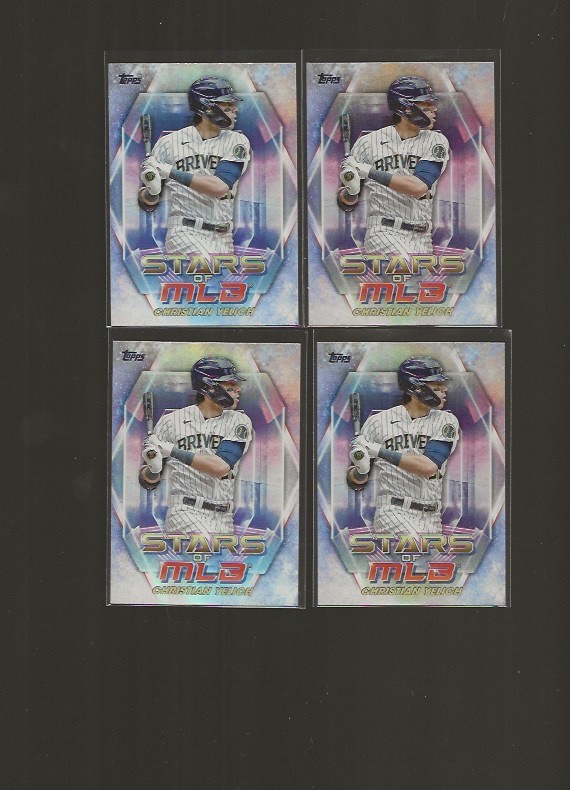 2023 TOPPS CHRISTIAN YELICH STARS OF MLB #11 LOT OF 4 CARDS