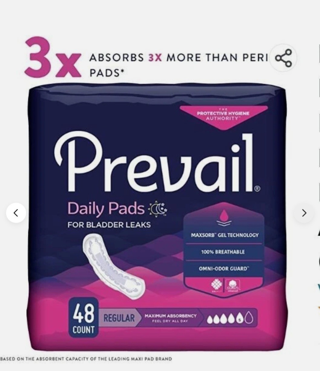 Prevail Bladder Control Pads, 11 inch, 48 pcs/package