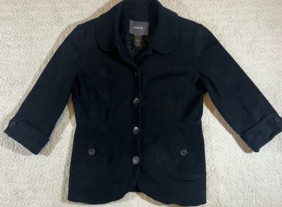 Mexx Black Cotton Button-Down Jacket Blazer Size 10