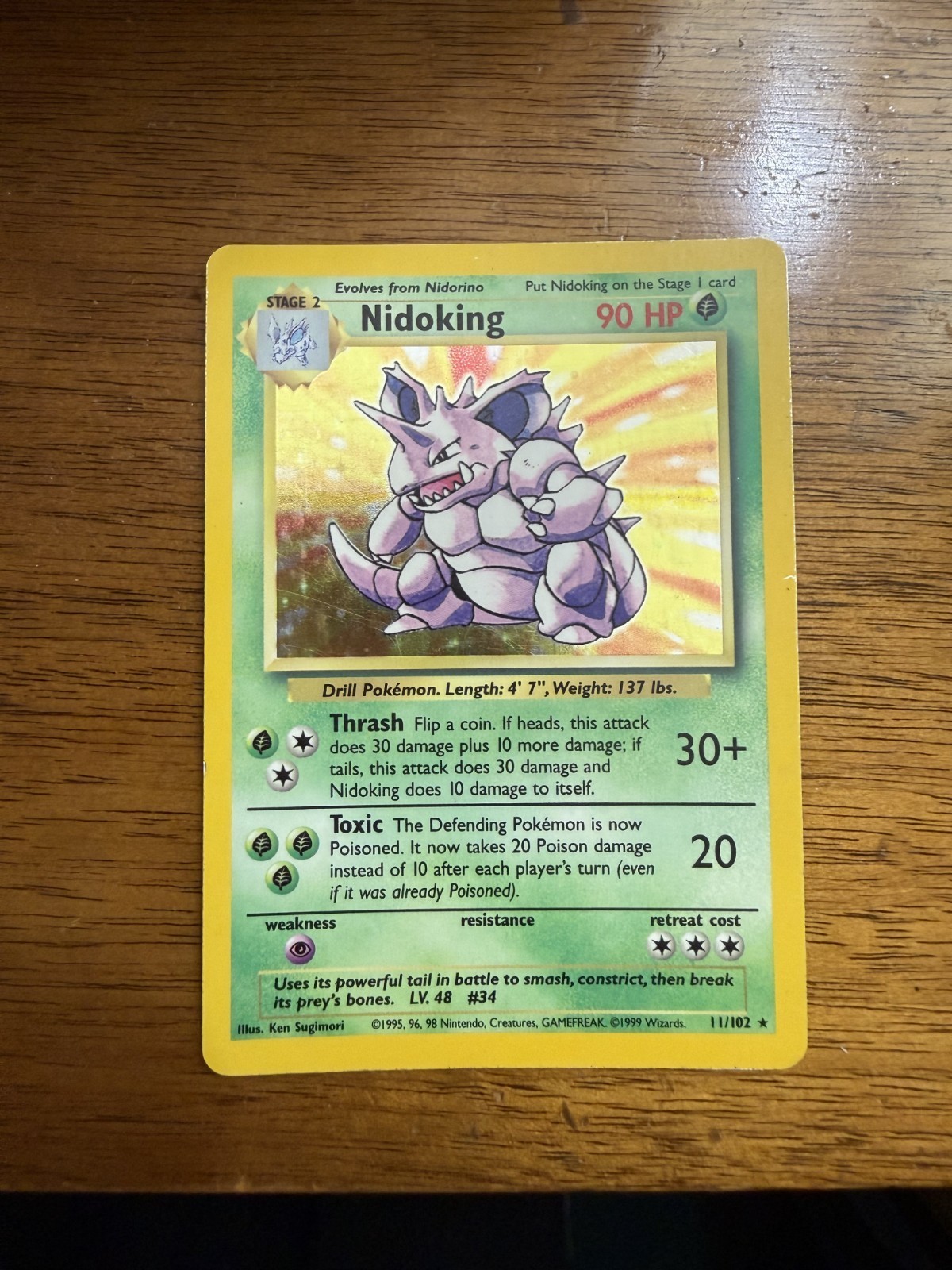 Pokemon Nidoking Holo Rare Card 11/102