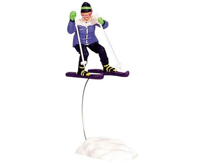 Lemax-32771-284 Skiing Girl, Weihnachtsdorf, Weihnachtsfiguren, Skipiste
