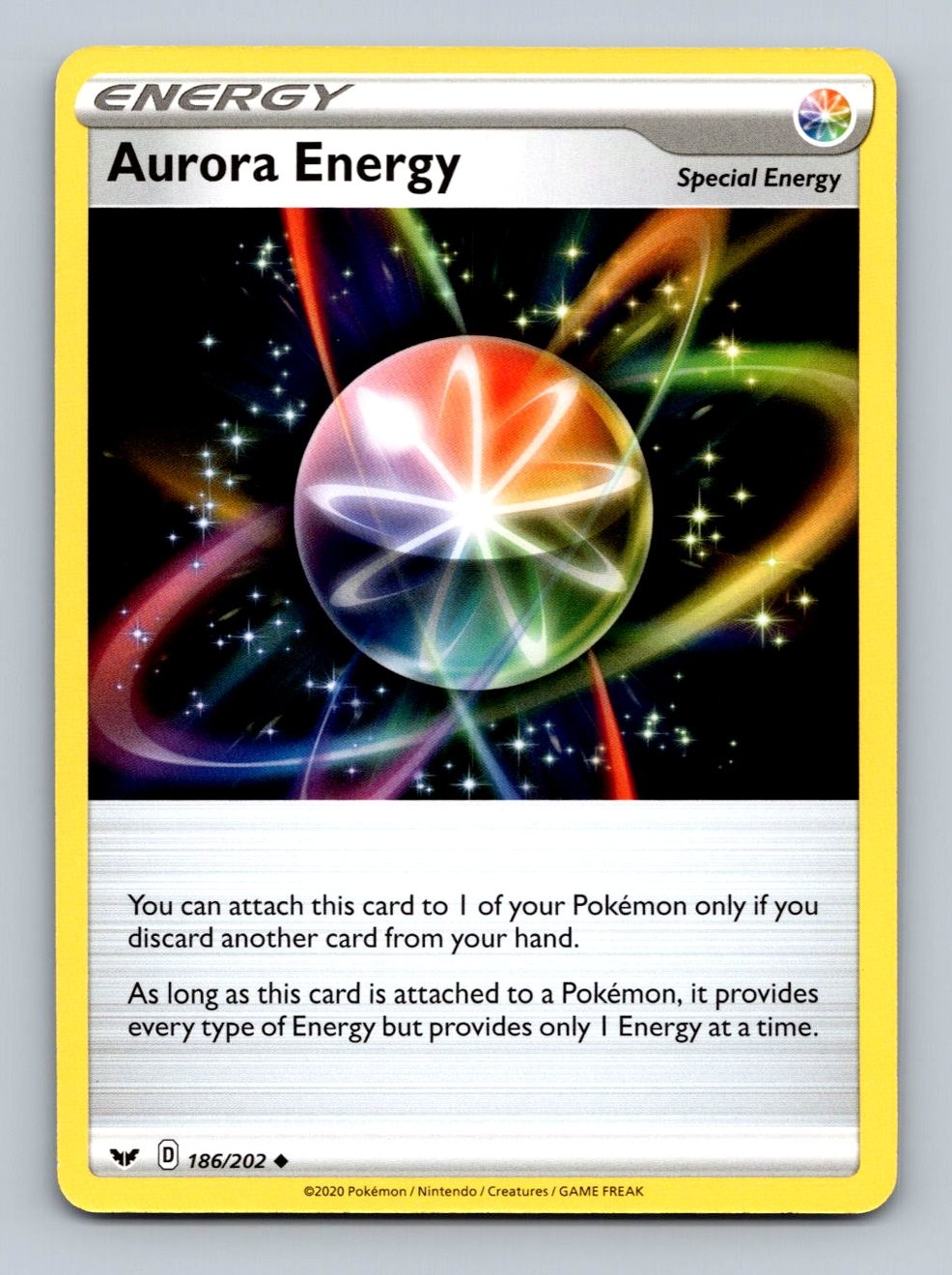 Pokemon Special Energy Aurora Energy Uncommon Sword & Shield Base Set 186/202 NM
