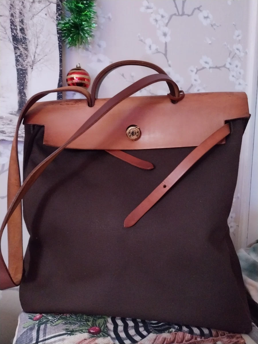 Flowston Leather Tote Bag For Women - 14" Laptop Satchel With Detachable Crossbody Strap, Dark Brown