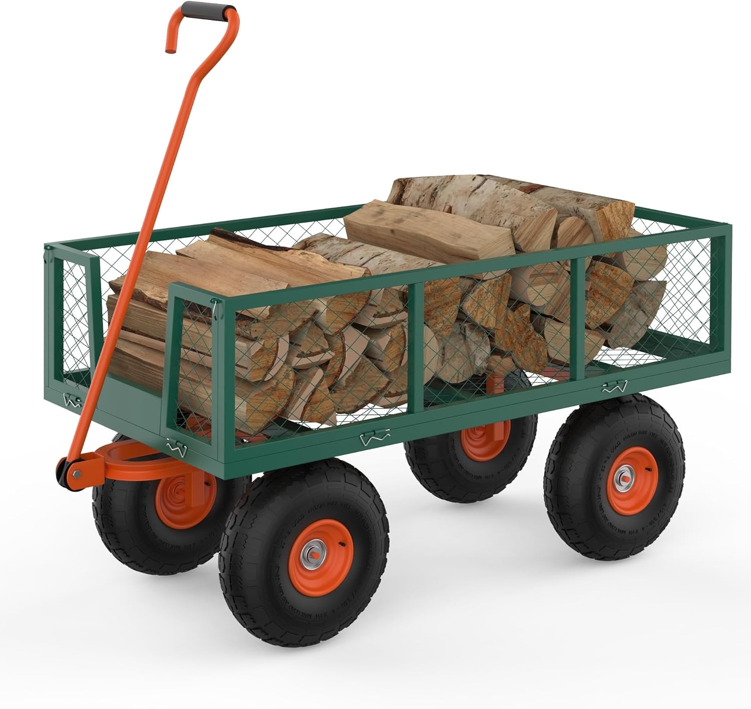 900lb Utility Wagon for Lawn, Garden, Farm & Outdoor Use, 180&deg; Rotating Handle