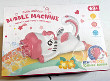 UPGRADED Bubble Machine Toy for Kids Ages 3 Outdoor Unicorn Summer Birthday