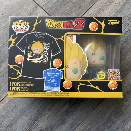 Majin Vegeta Funko Pop + Tee Dragon Ball Z Large T- Shirt Exclusive Glow New