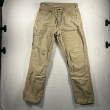 Carhartt Flame Resistant Carpenter Work Pants Khaki Tan Men's 34x31 FR