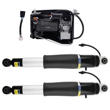 2x Rear Shock Absorbers + Air Compressor Pump for Escalade Suburban Tahoe Yukon