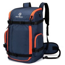 Ski Boot Bag Backpack, 50L Large Capacity Water-Resistant Padded Ski Travel Bag