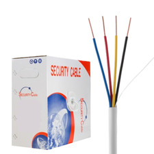 500FT 22/4 AWG Solid Alarm Security Wire Cable CCA White