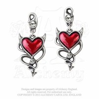 Alchemy England Devil Heart Ein Paar Ohrstecker Pewter Zinn
