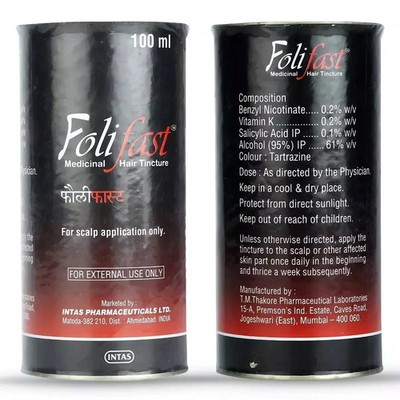 Intas Pharma Folifast Medicinal Hair Tincture (100ml) For Scalp Application
