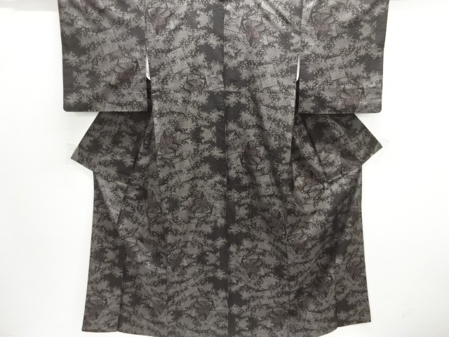 7609050: JAPANESE KIMONO / SILK / DORO OSHIMA TSUMUGI / WOVEN