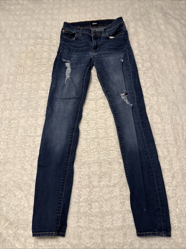 Hudson Krista Super Skinny Crop Jeans Womens Blue Stretch Denim Size 25