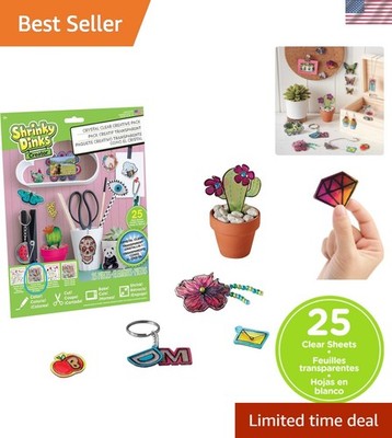 Kids' Creative Shrinky Dinks Set - 25 Crystal Clear Sheets & Easy Instructions