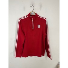 Adidas NC State Wolfpack Quarter Zip Pullover Red Mens Large 8716A 12 NCAA