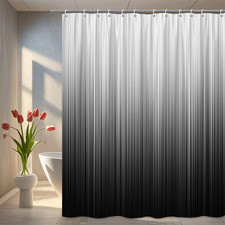 Elegant Black and White Striped Shower Curtain for Modern Bathrooms