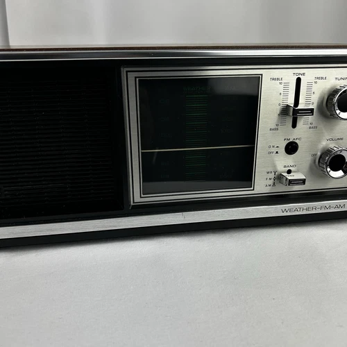 Vintage Panasonic RE-7273 Weather 3 Band FM AM Table Radio Silver Wood 1970s - Picture 8 of 9