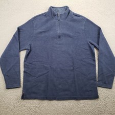 Dockers Sweater Mens XL Blue Long Sleeve 1/4 Zip Mock Neck