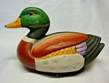 Vintage Ceramic Mallard Duck Decoy Lint Remover Brush Jasco