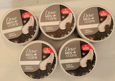 Dove Mens Lot 5 Lump Of Charcoal Coal Body & Face Scrub 3.5oz Holiday Edition