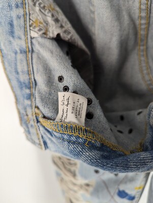 Number N Ine Paint Splatter Thrashed Studded PAIN Grunge Jeans