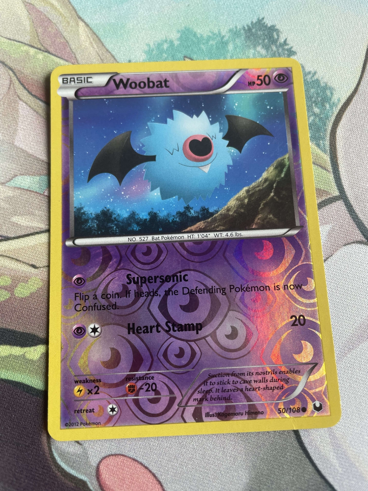 Woobat 50/108 Dark Explorers Reverse Holo Common Pokemon Card LP