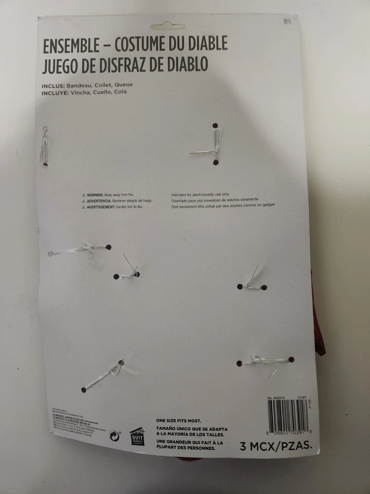 Devil Costume Kit (horns,bow tie,tail)  - Image 2 of 4