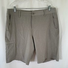 O'Neill Shorts Men's 36 Grey Striped Drawstring Zip Cargo Pocket Board Short