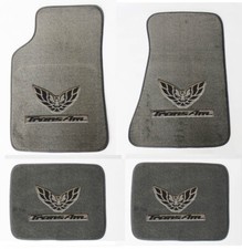 New Grey Carpet Floor Mats 1982-02 Pontiac Firebird Trans Am Embroidered Logo A
