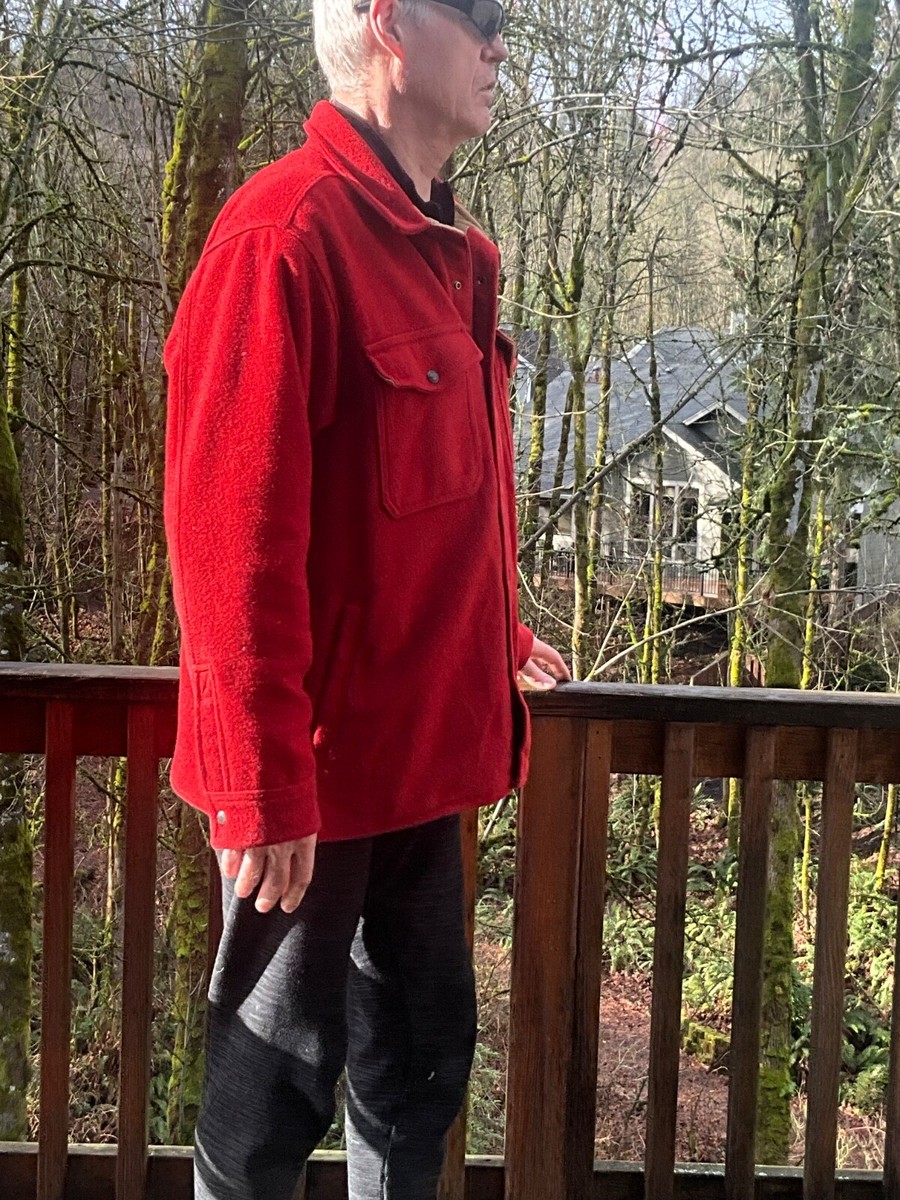 Filson RED Mackinaw Wool Jac Shirt Shacket Lined Size Mens XL