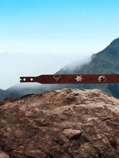 Leegin Silver Creek Belt Brown Leather Southwestern Concho Vtg 1990 Women Small