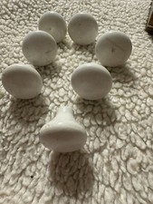 Cabinet Hall Kitchen Bedroom Pull Wood Knobs Draw White Lot Of 7