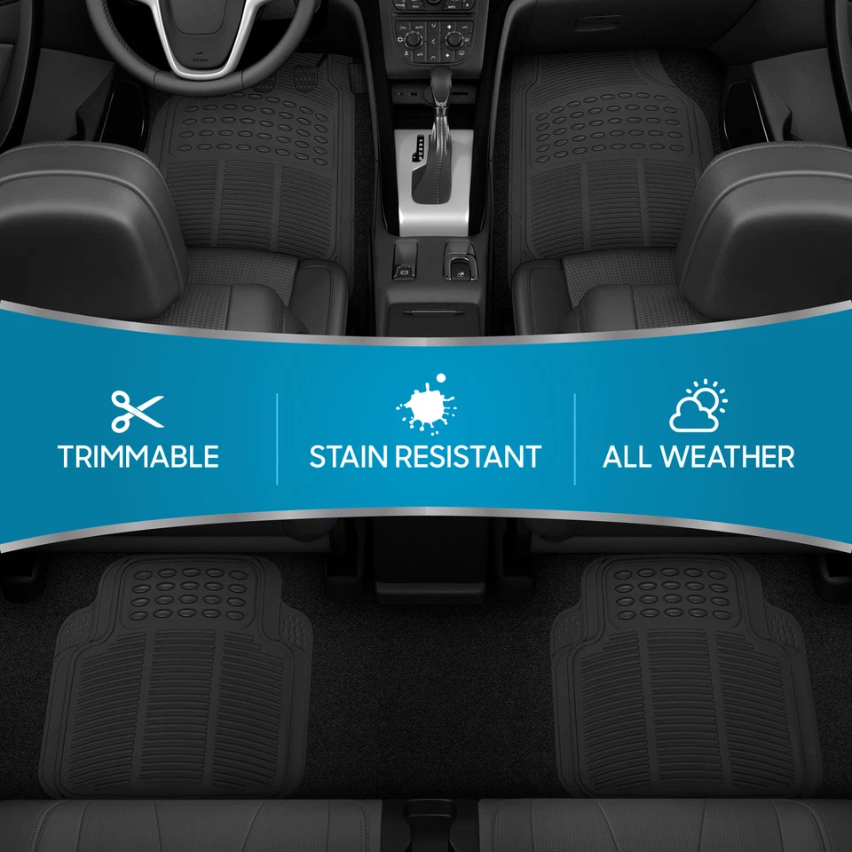 Revestimiento de goma 4 piezas para alfombrillas Honda Accord negras para todo tipo de clima ajuste semi personalizado Foto 2 de 4