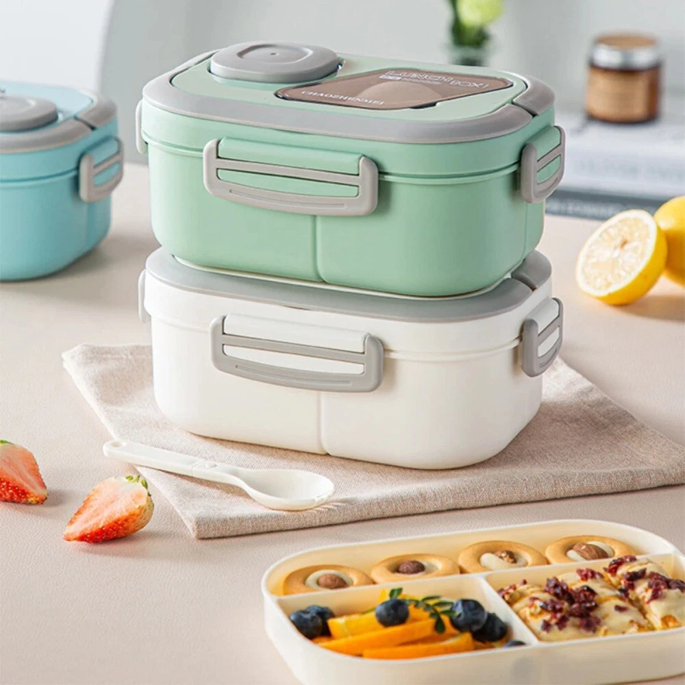 Portable Lunch Box, Bento Box With Compartments & Sauce Box