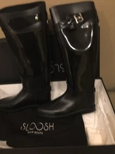 NW SLOOSH Black 8.5 EU39 Pull on Tall rain boot Made in Italy