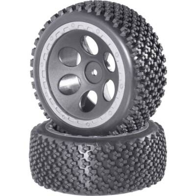 Set Ruote In Alluminio Nere Per Buggy 1/10 Scala 2.2 - LRC