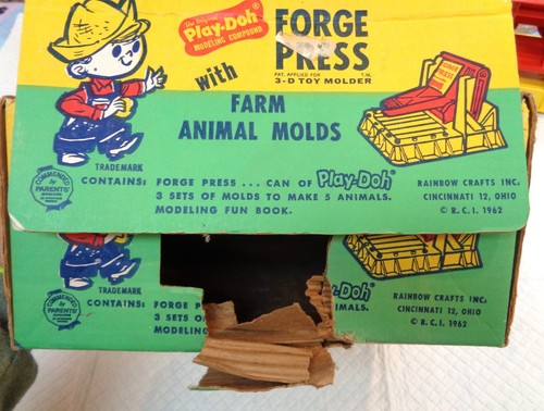 Vintage 1962 Play-Doh Farm Animals Forge Press kit in original box 2 sets - Picture 19 of 23