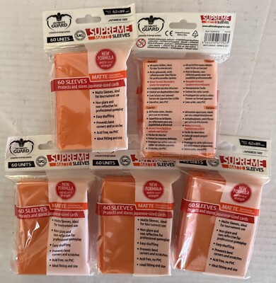 5x (60ct) Packs Ultimate Guard 300 TOTAL MATTE YUGIOH ORANGE SMALLER Sleeves | eBay 5x (60ct) Packs Ultimate Guard 300 TOTAL MATTE YUGIOH ORANGE SMALLER Sleeves | eBay