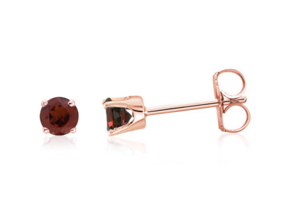 14K Rot Granat Ohrstecker 14K Gelb-, Weiß- oder Rotgold 3mm Ohrstecker Januar