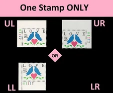 US 2440 Love Birds 25c plate single U2222 MNH 1990