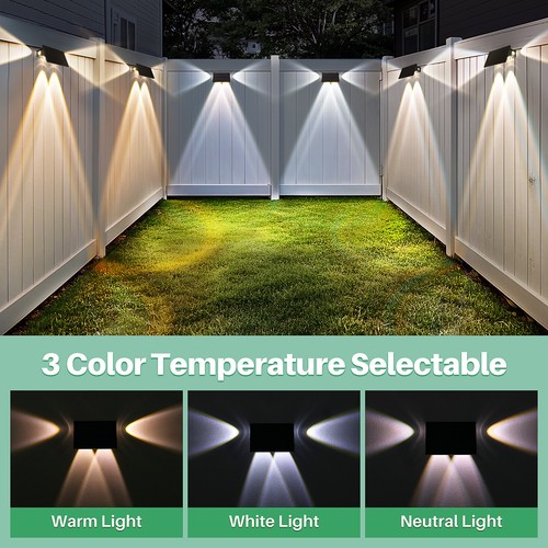 Big 6 LED Solar Power Wall Light Outdoor Garden Waterproof Fence Deck Steps Lamp - Picture 15 of 22