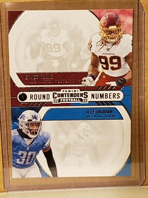 Chase Young Jeff Okudah 2020 Contenders Round Numbers Rookie Card  B