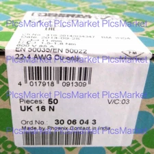 50pcs Phoenix Contact Straight through terminal blocks UK 16 N 3006043