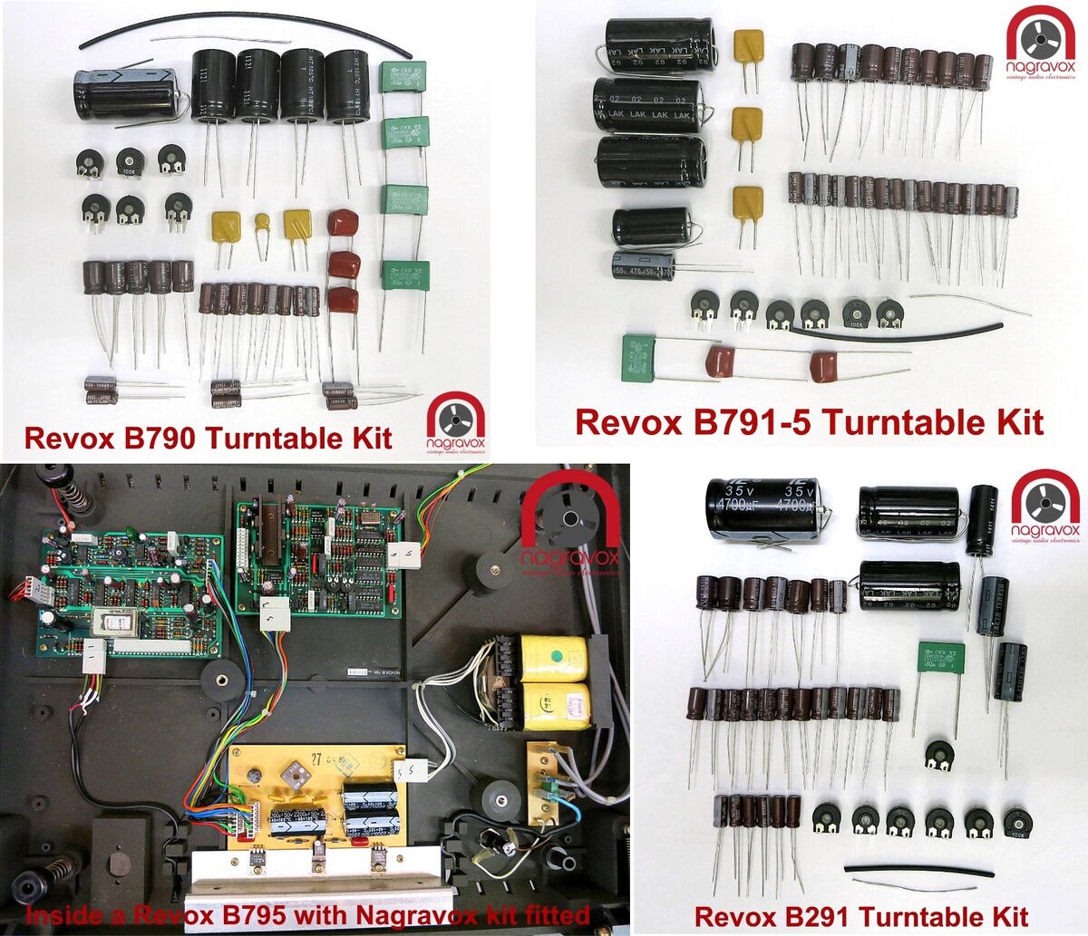 Revox B290 B291 B790 B791 B795 Turntable OVERHAUL KIT- recap Revox B290 B291 B790 B791 B795 Turntable OVERHAUL KIT- recap