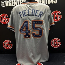 Cecil Fielder Autographed Detroit Tigers Grey Road Inscribed Jersey Steiner CX