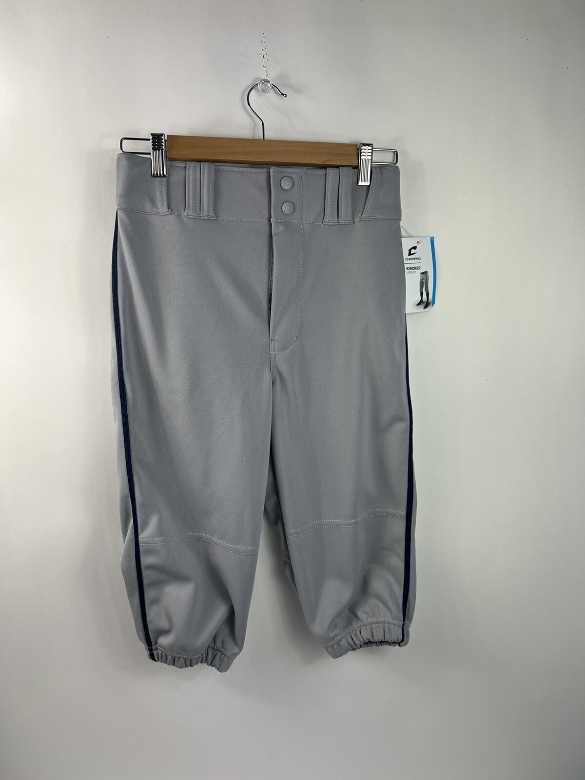 Champro Knicker Loose Fit Baseball Pant Youth Size Large Grey/Navy Piping NWT eBay