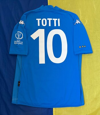 ITALY 2002 HOME WORLD CUP #10 TOTTI SOCCER JERSEY KAPPA M